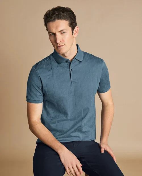 Men's short sleeve polo shirt with cool fabric