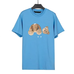 Blue T-shirt Large Size: Tide T-shirt Design with Plastic Printed Chest Letters, 100% Pure Cotton Short Sleeve Casual T-shirt for Men and Women